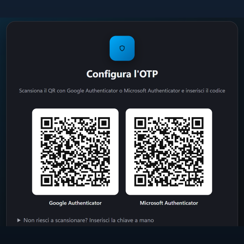 Credential Manager - configurazione OTP con Google e Microsoft Authenticator